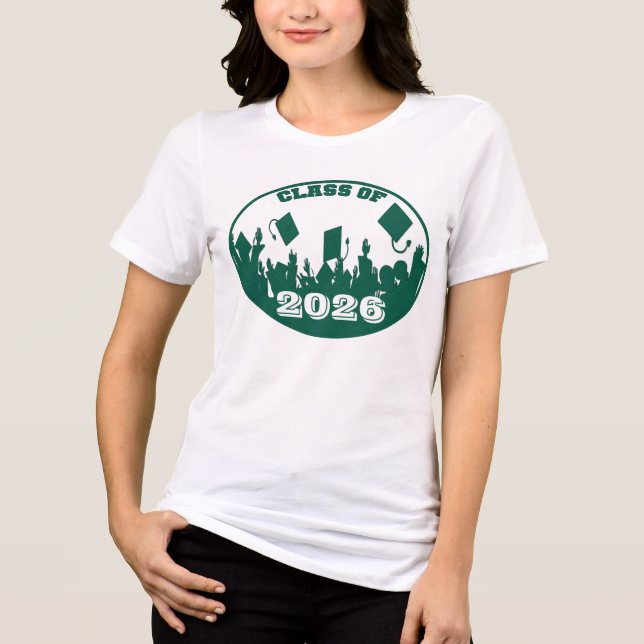 Green Graduation Class of Change to Current Year Tri-Blend Shirt (Front)