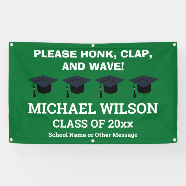 Green Graduation Congratulations Graduate Party Banner (Horizontal)