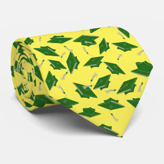 Green Graduation on Yellow Grad Party Outfit Tie