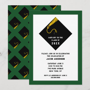 Green Graduation Party Invitations