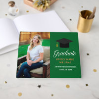 Green Graduation Party Senior Photo Autograph