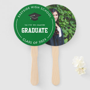 Green Graduation Photo Personalised Hand Fan