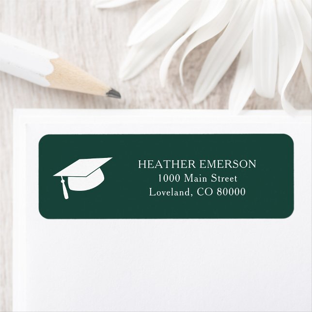 Green Graduation Return Address Label (Green Graduation Return Address Label by Painted Paperie
)