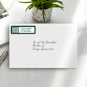 Green Graduation Return Address Labels