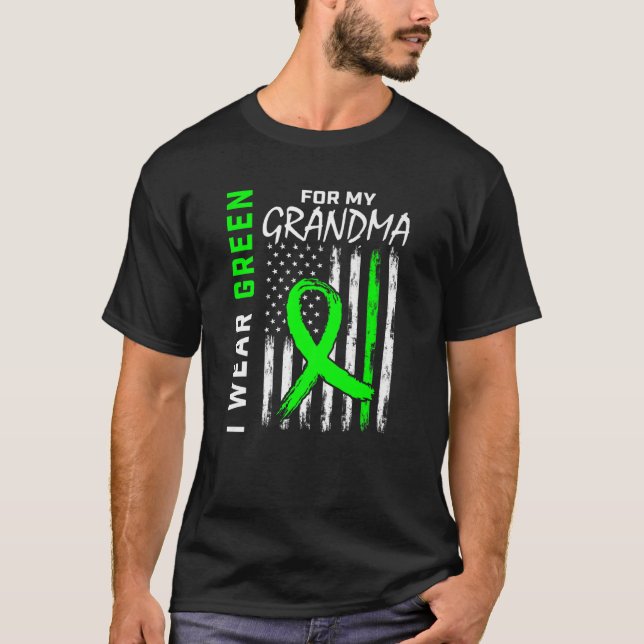 Green Grandma Kidney Disease Cerebral Palsy Awaren T-Shirt (Front)