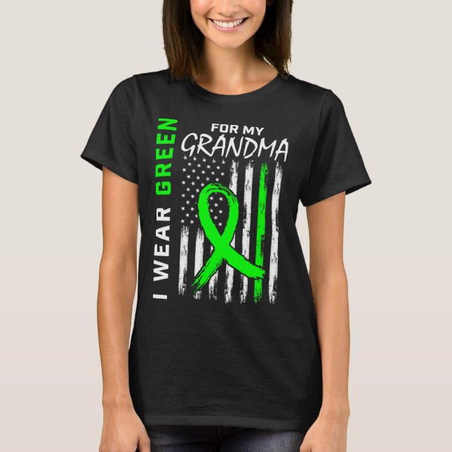 Green Grandma Kidney Disease Cerebral Palsy Awaren T-Shirt (Front)