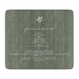 Green Grandmas Family Recipe Keepsake Custom Text  Cutting Board