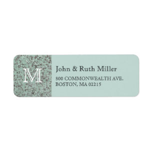 Green Granite Monogram Return Address Labels