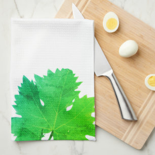 Green Grape Vine Green Leaves Tea Towel