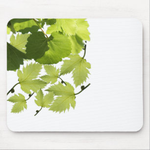 Green Grape Vine Leaves Mouse Mat
