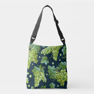Green Grape: Watercolor Dark Pattern Crossbody Bag