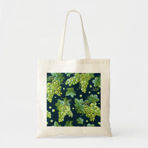 Green Grape: Watercolor Dark Pattern Tote Bag