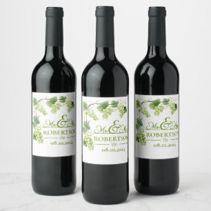 Green Grape Wine Label