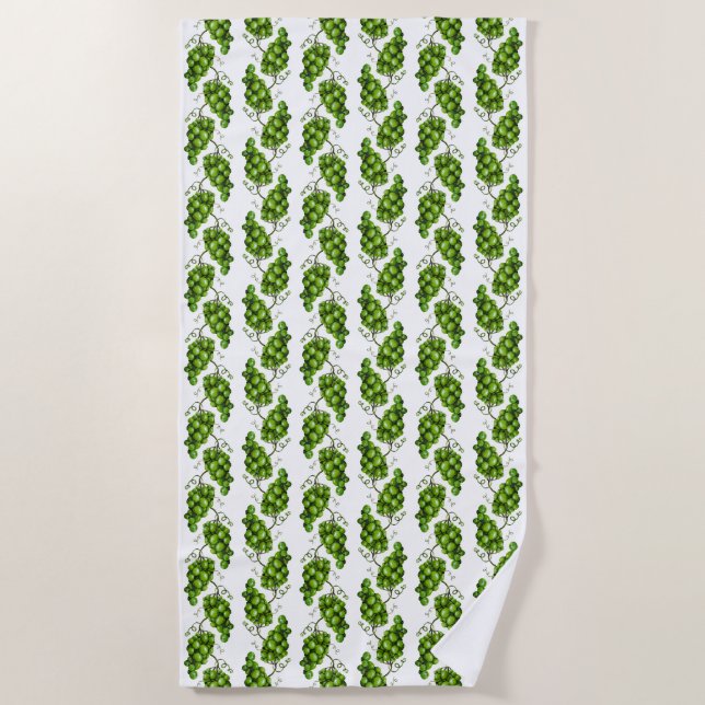 Green Grapes Beach Towel (Front)