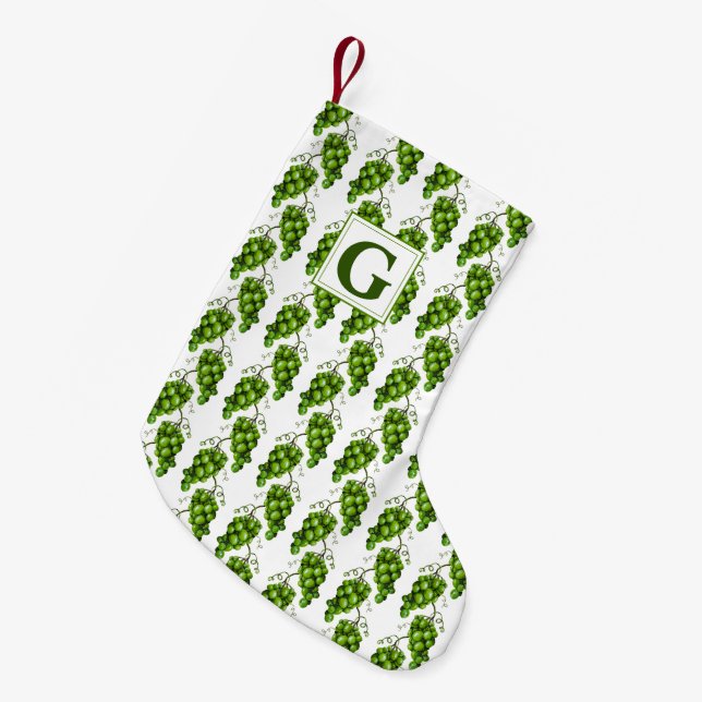 Green Grapes Christmas Stocking (Front (Hanging))
