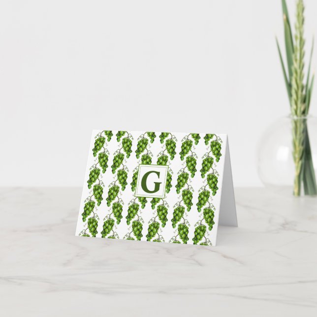 Green Grapes Folded Greeting Card (Front)