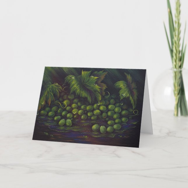 Green Grapes Greeting Card (Front)