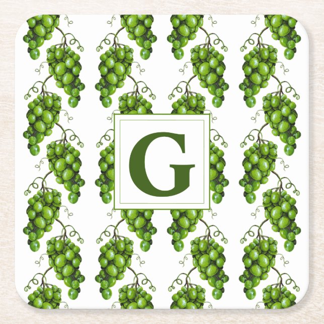 Green Grapes Paper Coasters (Front)