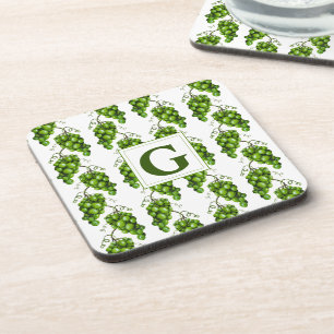 Green Grapes Plastic Coaster