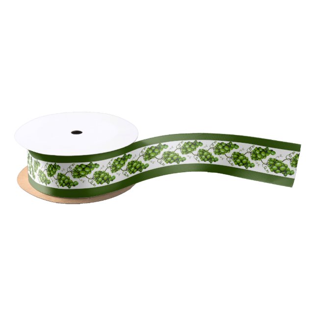 Green Grapes Ribbon Satin Ribbon (Spool)