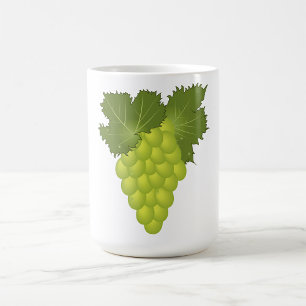 Green Grapes Vine Leaves Fresh Fruit Coffee Mug