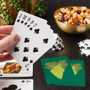 Green Grapes Vine Leaves Fresh Fruit Playing Cards
