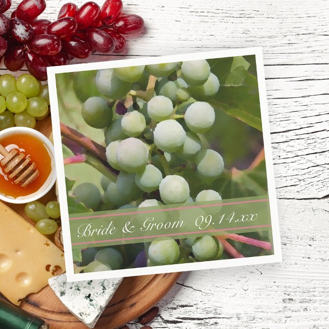 Green Grapes Vineyard Wedding Napkin (Creator Uploaded)