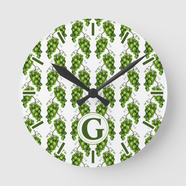 Green Grapes Wall Clock (Front)