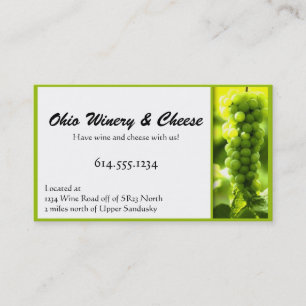 Green Grapes Wine Fruit Business Cards
