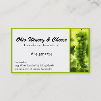 Green Grapes Wine Fruit Business Cards