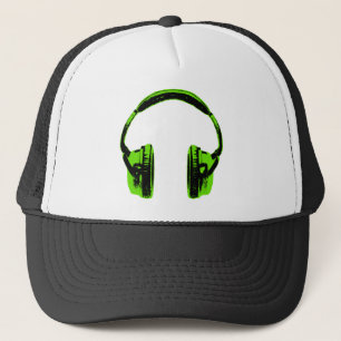 Green Graphic Headphones Trucker Hat