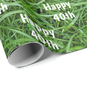Green Grass 40th Birthday Wrapping Paper