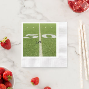 Green Grass 50 Yard Line Football Field  Napkin
