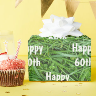 Green Grass 60th Birthday Wrapping Paper