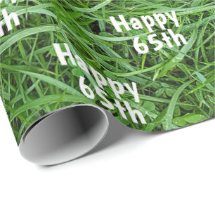 Green Grass 65th Birthday Wrapping Paper