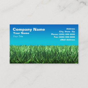 Green Grass Against Clear Blue Sky Business Card