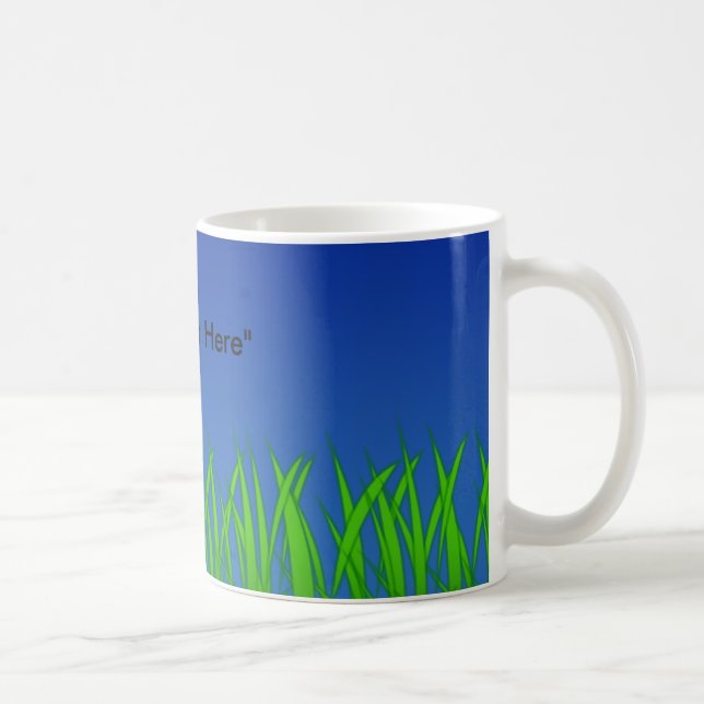 Green Grass Against Clear Blue Sky Coffee Mug (Right)