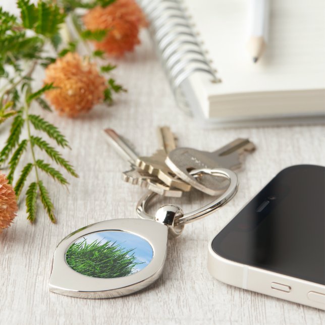 Green grass against the background of the endless  key ring (Side)