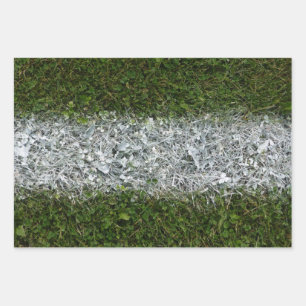 Green Grass and White Paint Sports Field Wrapping  Wrapping Paper Sheet