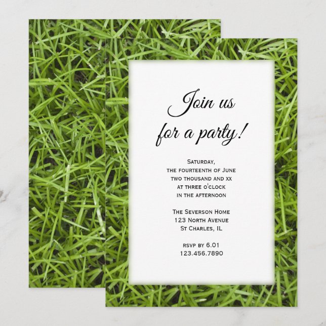 Green Grass Backyard Party Invitation (Front/Back)