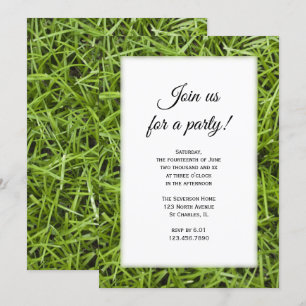 Green Grass Backyard Party Invitation