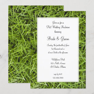 Green Grass Backyard Post Wedding Barbecue Invitation