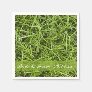 Green Grass Backyard Wedding Napkin