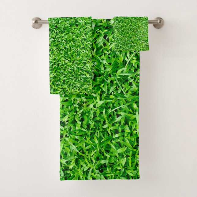 Green grass bath towel set (Insitu)