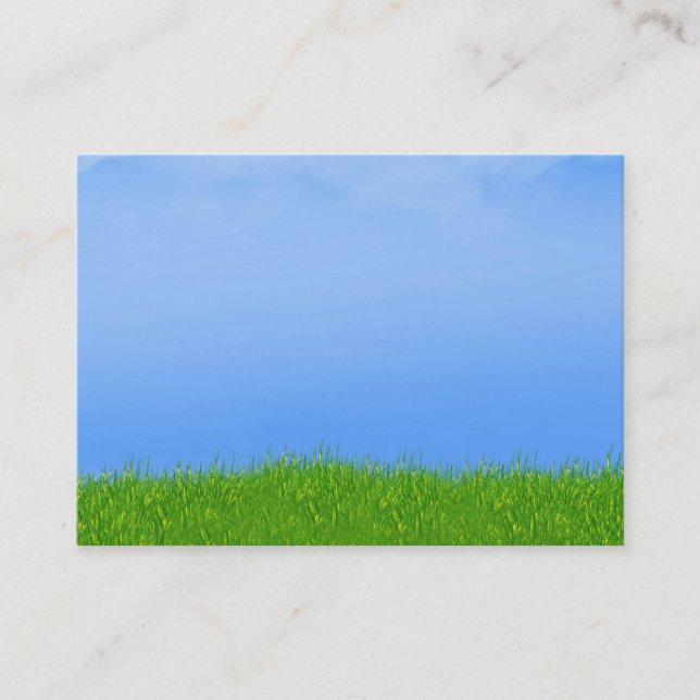 Green Grass & Blue Sky Background Business Card (Front)