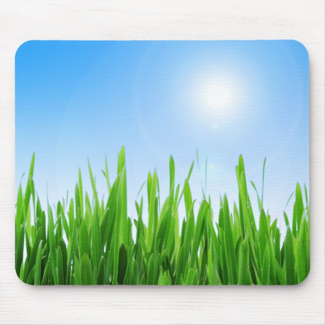 Green Grass Blue Sky Banner Mouse Mat (Front)