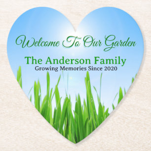 Green Grass Blue Sky Custom Text Template-10826 Paper Coaster