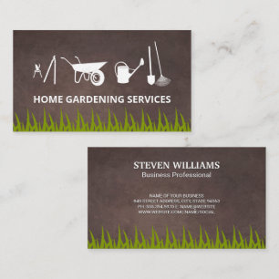 Green Grass   Brown Background Business Card