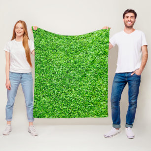 Green grass fleece blanket
