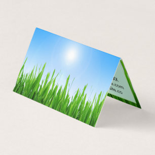 Green Grass Garden with Blue Sky Design Business Card